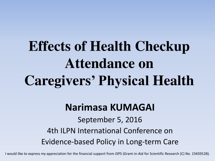 effects of health checkup attendance n.w