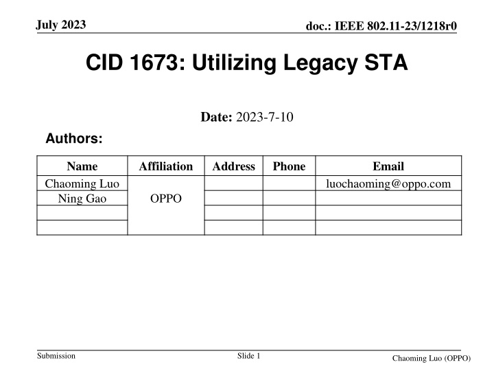 Utilizing Legacy STA in Opportunistic Sensing