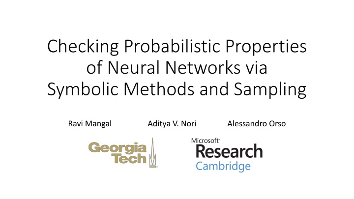 checking probabilistic properties of neural n.w