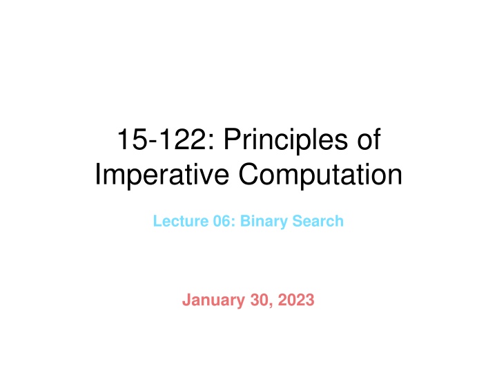 15 122 principles of imperative computation n.w