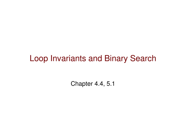 loop invariants and binary search n.w