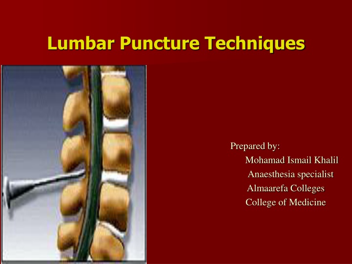 lumbar puncture techniques n.w