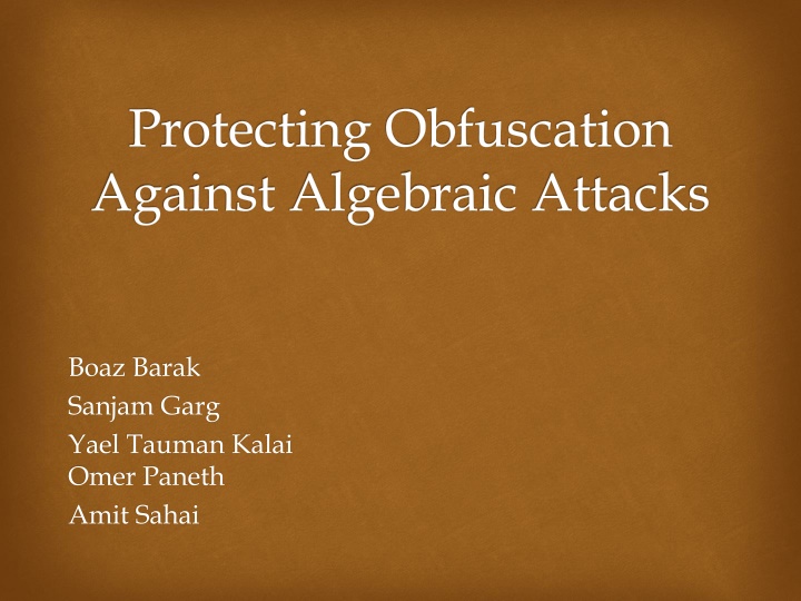 protecting obfuscation against algebraic attacks n.w