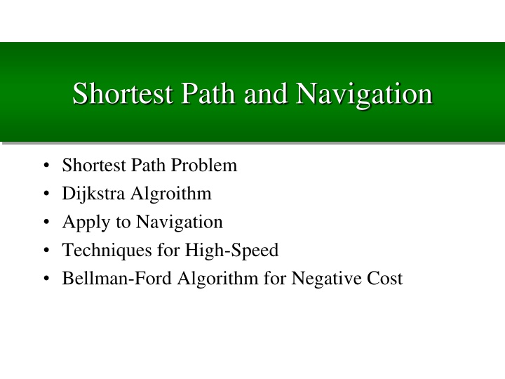 shortest path and navigation n.w