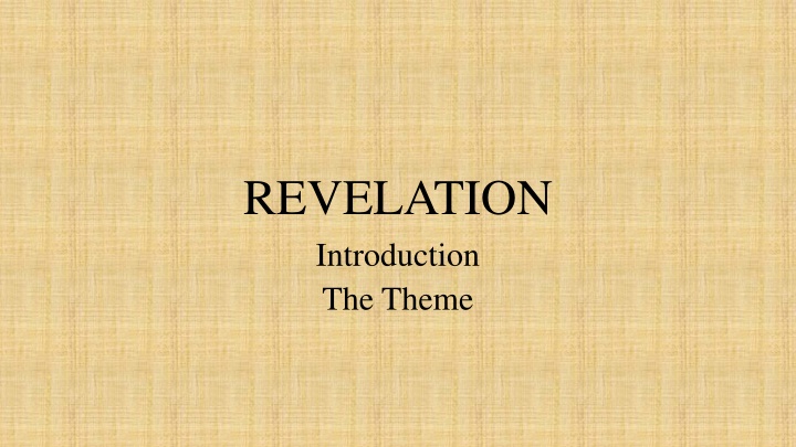 revelation introduction the theme n.w