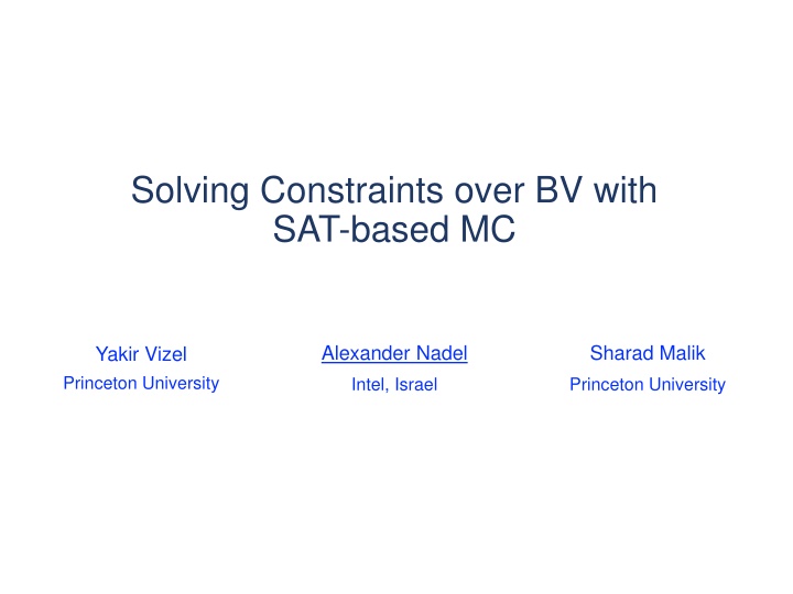 solving constraints over bv with sat based mc n.w