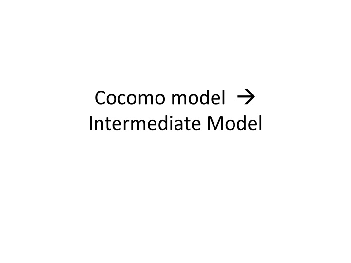 cocomo model intermediate model n.w