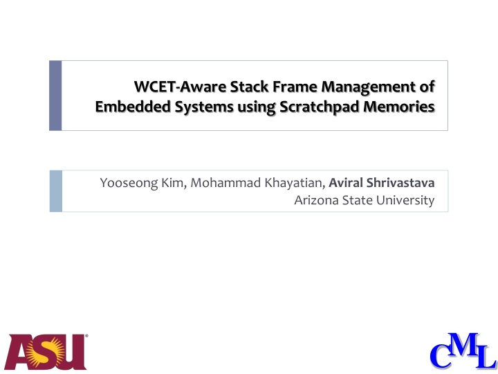 wcet aware stack frame management of embedded n.w