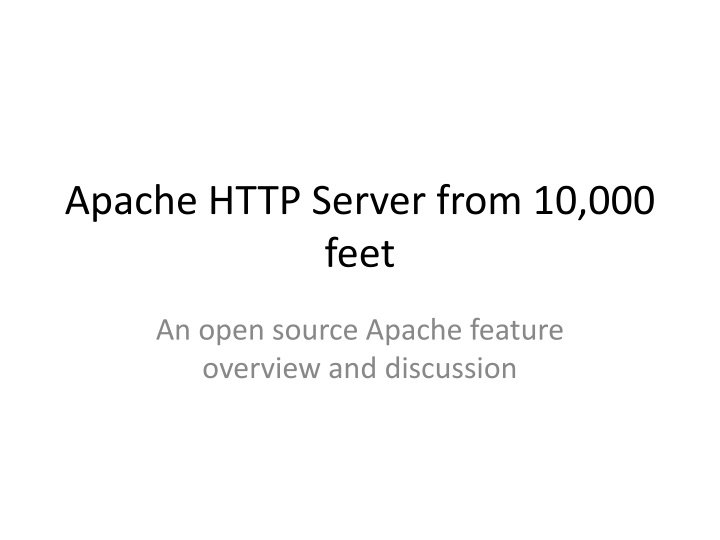 apache http server from 10 000 feet n.w