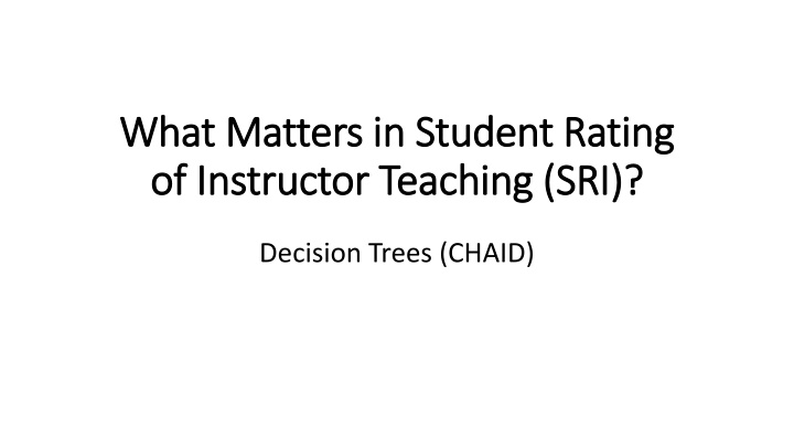 what what matters in student rating matters n.w