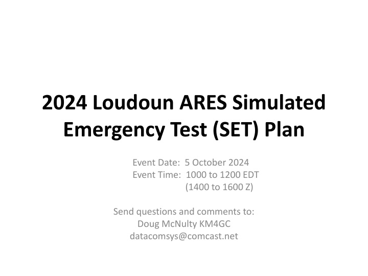 2024 loudoun ares simulated emergency test n.w