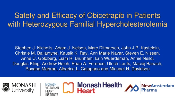 safety and efficacy of obicetrapib in patients n.w