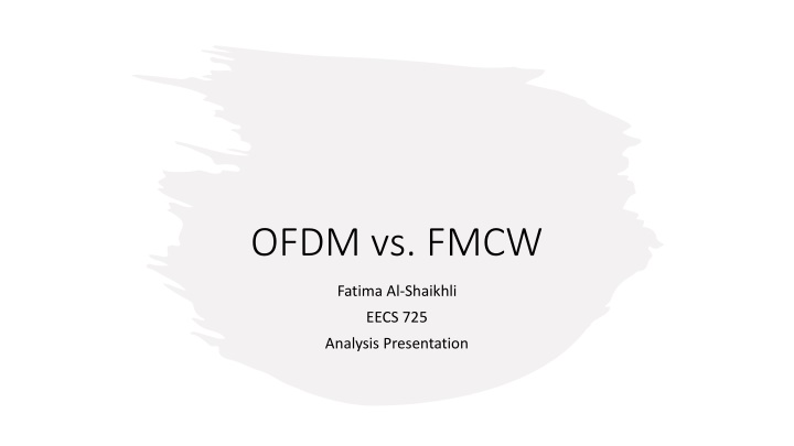 ofdm vs fmcw n.w
