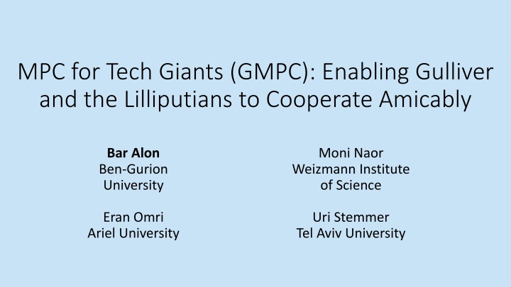 mpc for tech giants gmpc enabling gulliver n.w