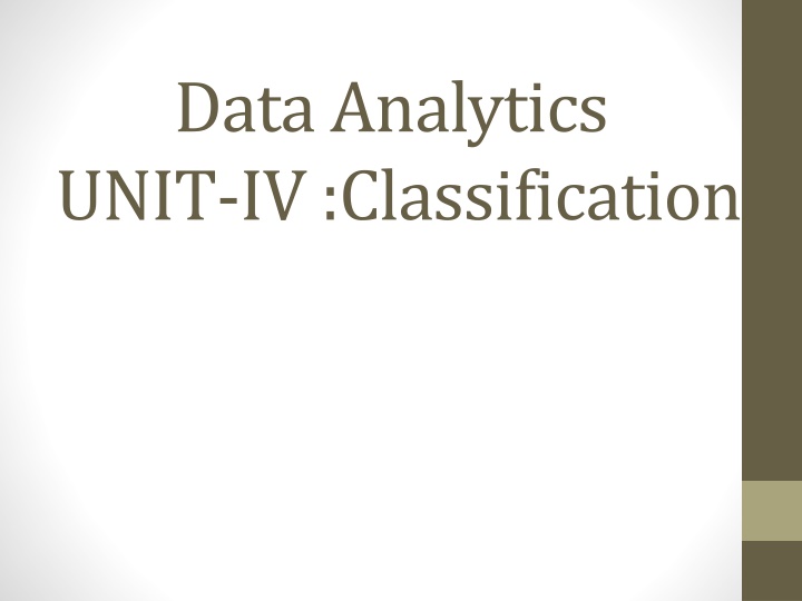 data analytics unit iv classification n.w