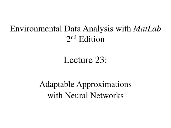 environmental data analysis with matlab n.w