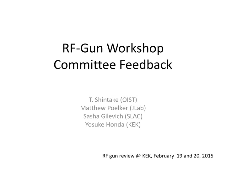 rf gun workshop committee feedback n.w