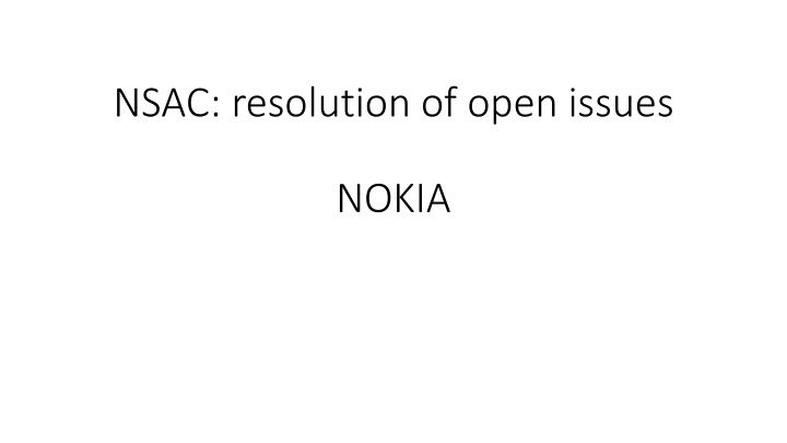 nsac resolution of open issues n.w
