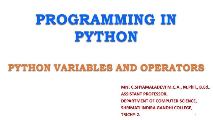 programming in python n.w