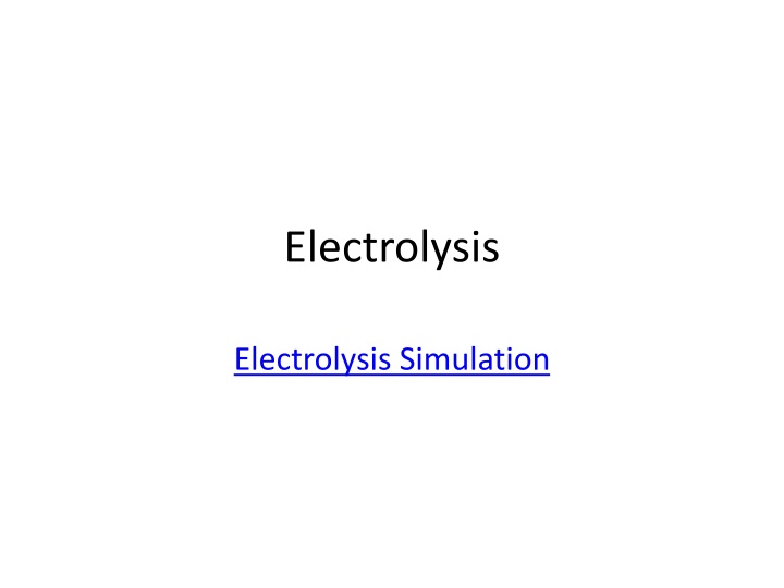 electrolysis n.w
