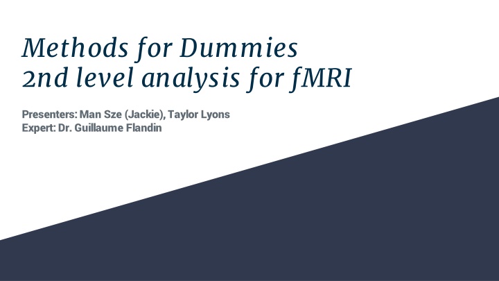 methods for dummies 2nd level analysis for fmri n.w