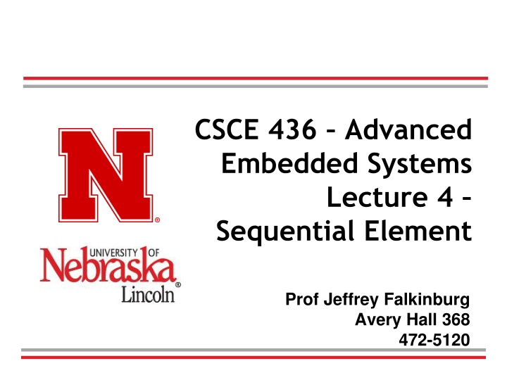 csce 436 advanced embedded systems lecture n.w