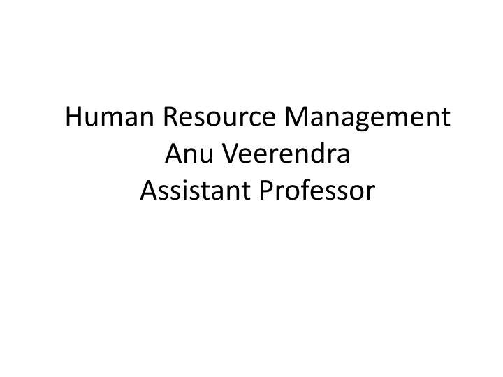 human resource management anu veerendra assistant n.w