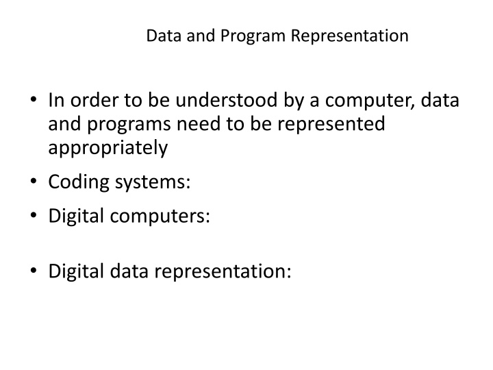 data and program representation n.w