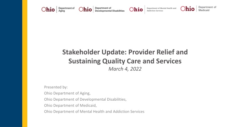 stakeholder update provider relief and sustaining n.w