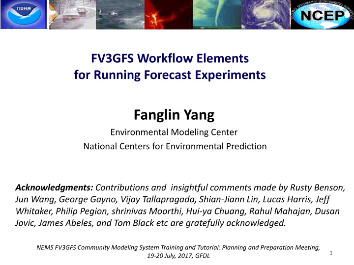 fv3gfs workflow elements for running forecast n.w