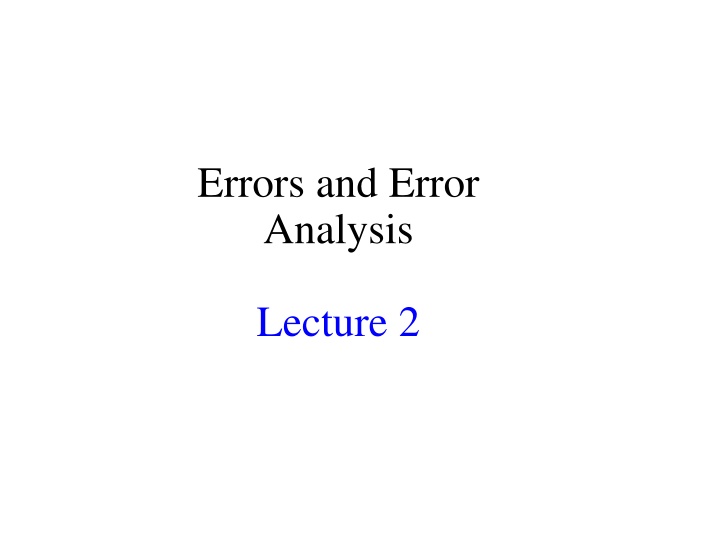 errors and error analysis n.w