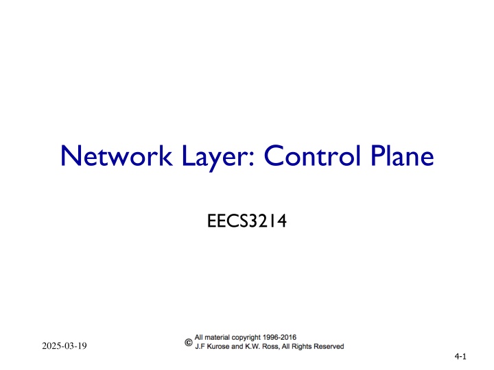 network layer control plane n.w