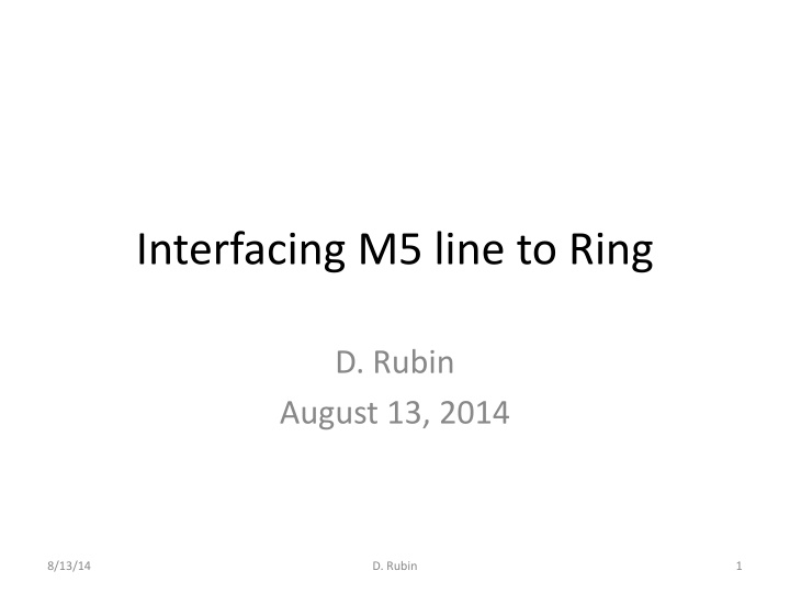 interfacing m5 line to ring n.w