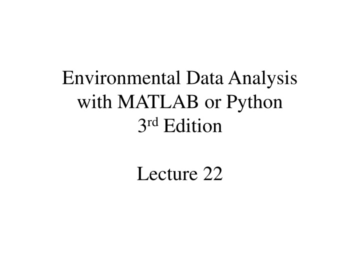 environmental data analysis with matlab or python n.w