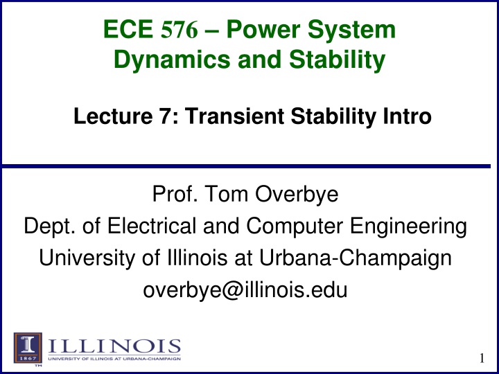 ece 576 power system dynamics and stability n.w