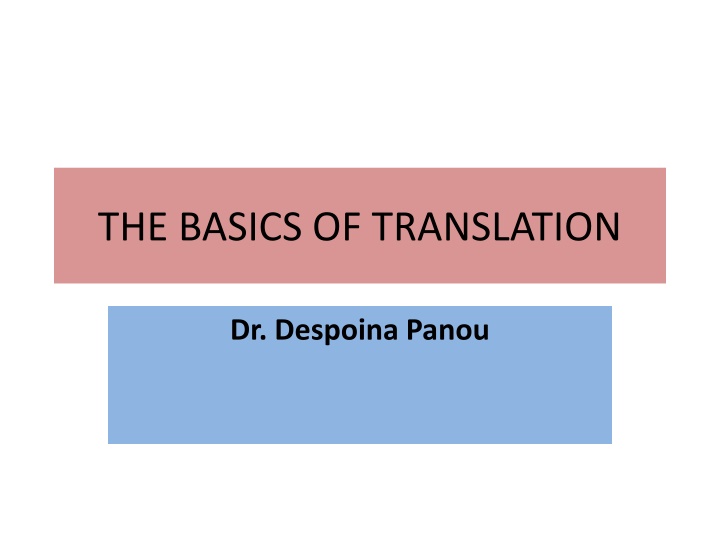 the basics of translation n.w