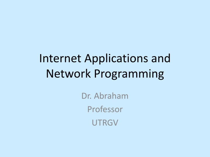internet applications and network programming n.w