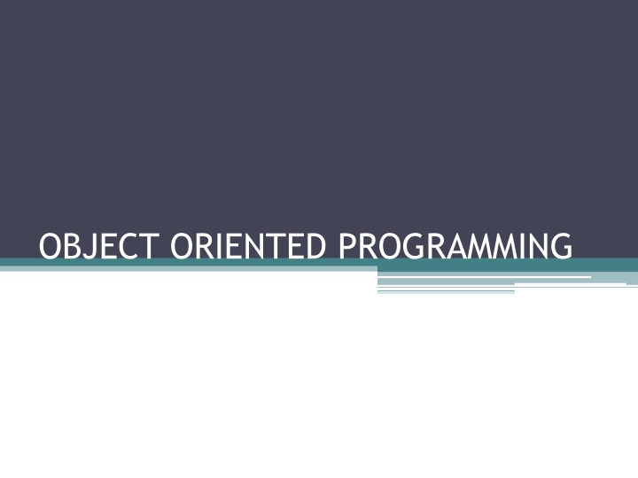 object oriented programming n.w