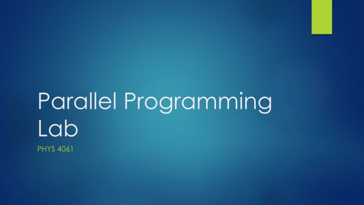 parallel programming lab phys 4061 n.w