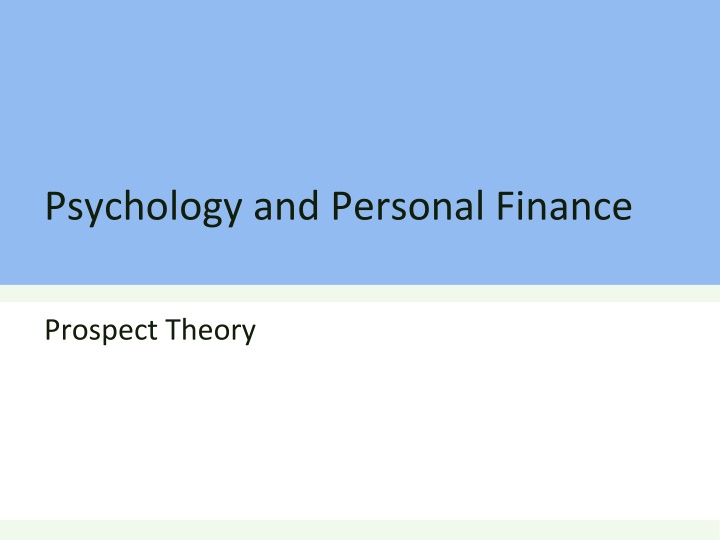 psychology and personal finance n.w