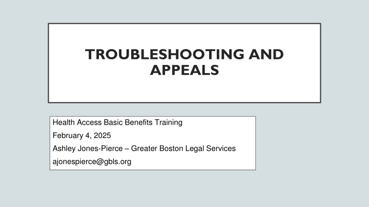 troubleshooting and appeals n.w