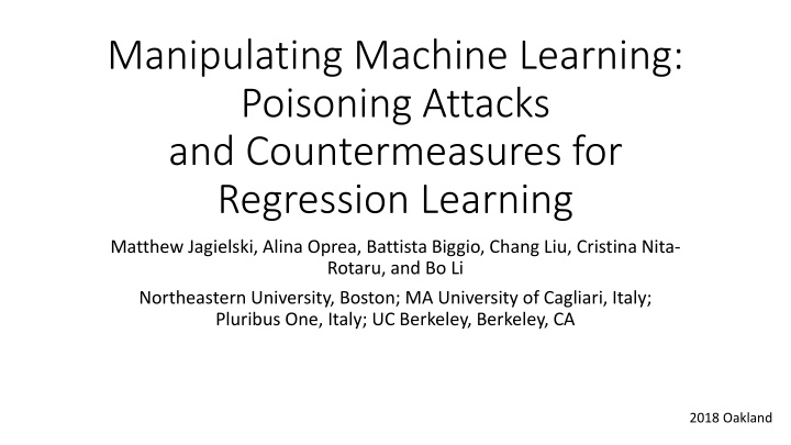 manipulating machine learning poisoning attacks n.w