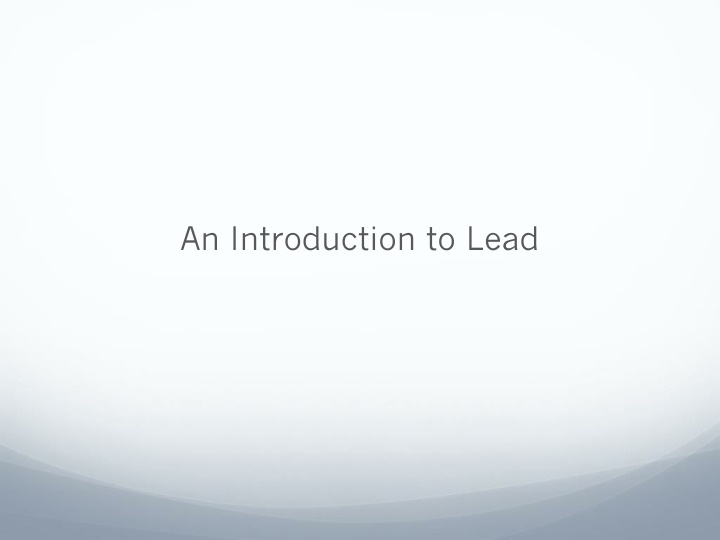 an introduction to lead n.w