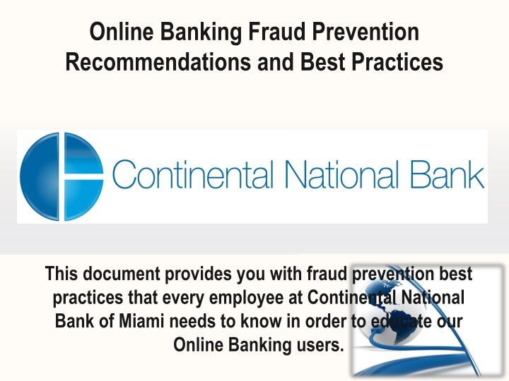 online banking fraud prevention recommendations n.w