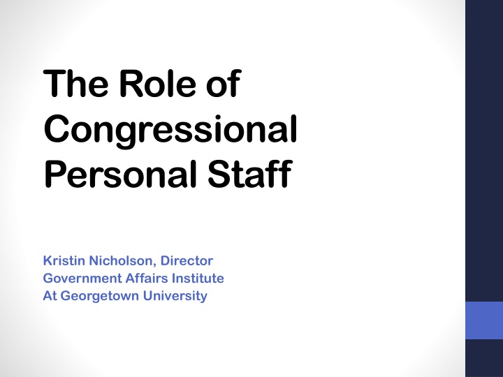 the role of congressional personal staff n.w