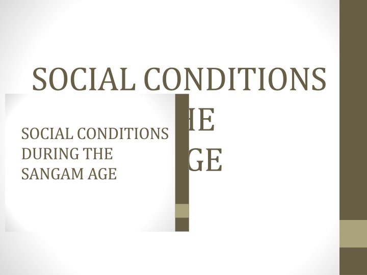 social conditions during the sangam age sangam age n.w