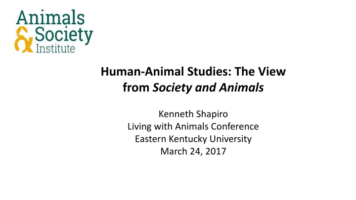 human animal studies the view from society n.w