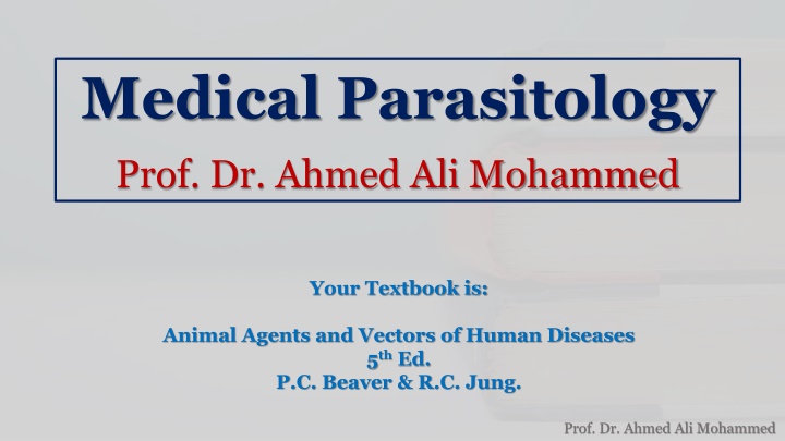 medical parasitology n.w