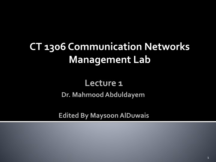 ct 1306 communication networks management lab n.w