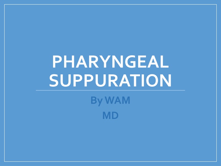 pharyngeal suppuration by wam md n.w